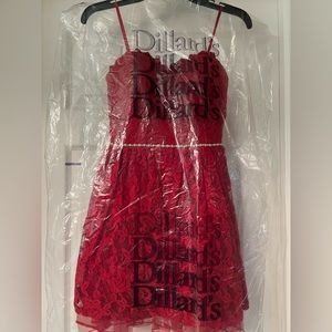 Dillard’s Red Strapless Dress
